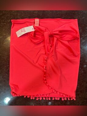 Lilly Pulitzer Bright Neon Pink Pom-Pom Swim Sarong Cover-Up